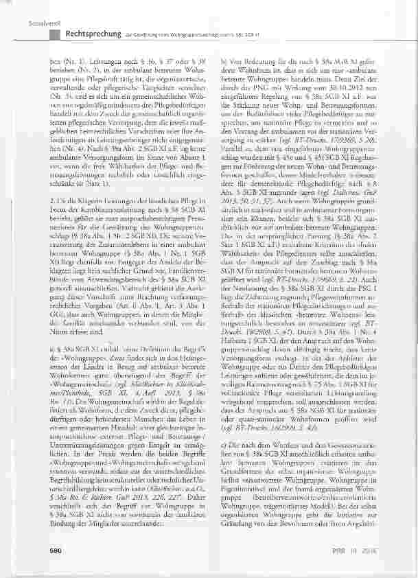 Vorschauseite 4: Zur Gewährung eines Wohngruppenzuschlags nach § 38a SCB XI