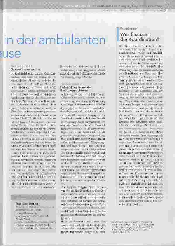 Vorschauseite 2: Zentrale Herausforderungen in der ambulanten Alterspflege und -hilfe zu Hause