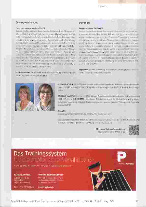 Vorschauseite 4: Wenn Ergotherapie auf Alltag trifft Forschen, wissen, machen (Teil 1)
