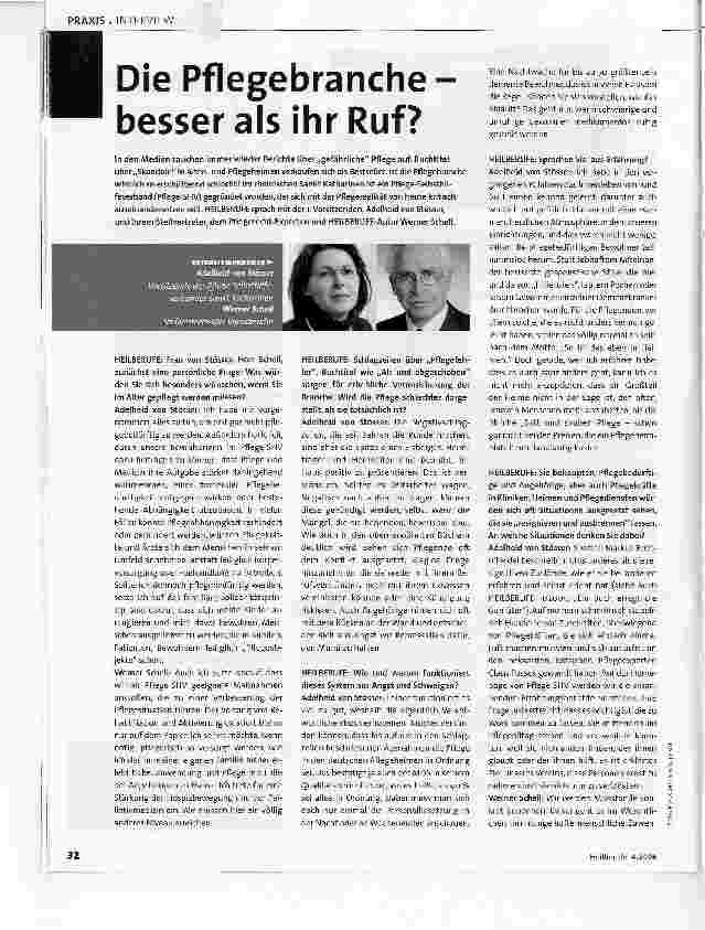 Vorschauseite 1: Die Pflegebranche -besser als ihr Ruf?