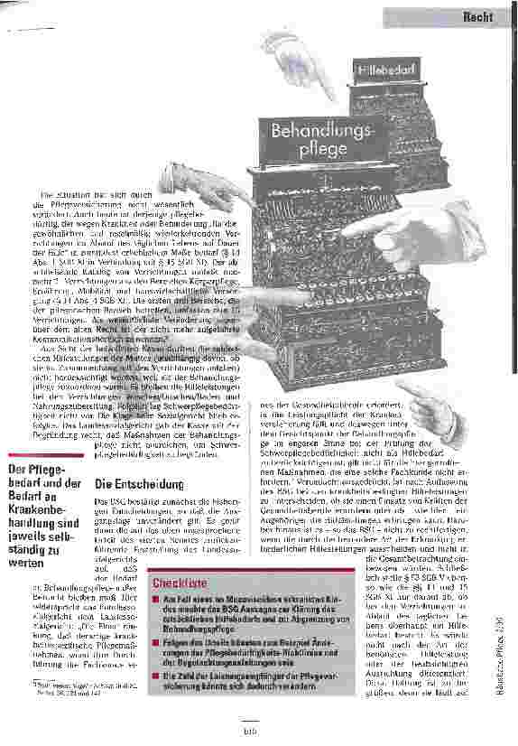 Vorschauseite 2: Das Urteil - Fingerzeige vom Bundessozialgericht zum Hilfebedarf und zur Behandlungspflege