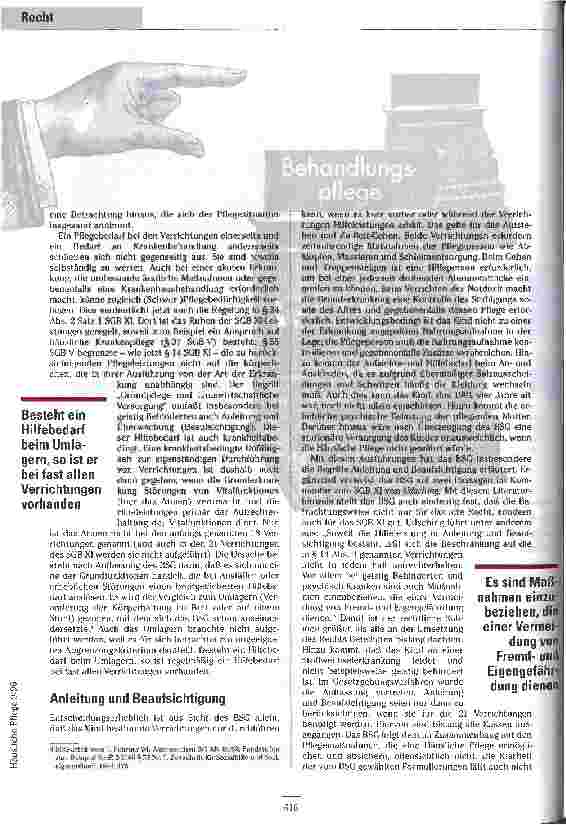 Vorschauseite 3: Das Urteil - Fingerzeige vom Bundessozialgericht zum Hilfebedarf und zur Behandlungspflege