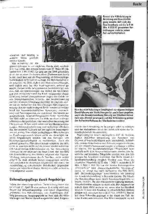 Vorschauseite 4: Das Urteil - Fingerzeige vom Bundessozialgericht zum Hilfebedarf und zur Behandlungspflege