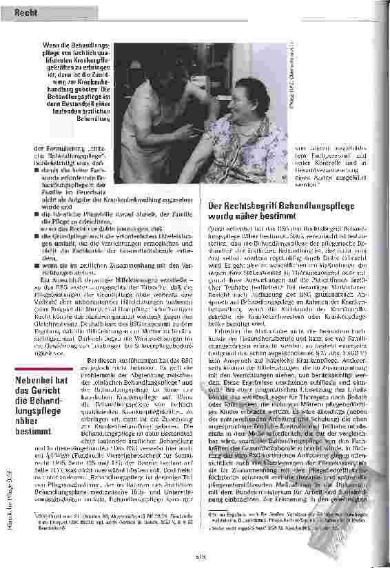 Vorschauseite 5: Das Urteil - Fingerzeige vom Bundessozialgericht zum Hilfebedarf und zur Behandlungspflege