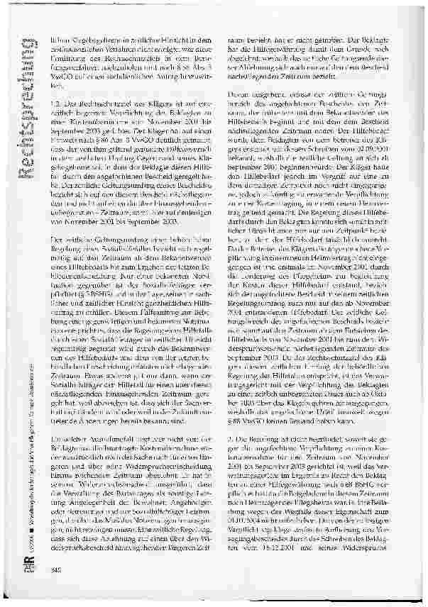 Vorschauseite 4: Verwaltung des Barbetrages durch ein Pflegeheim für einen Heimbewohner - Verpflichtung zur Gewährleistung des Bedarfsdeckungsgrundsatzes durch den Sozialhilfeträger