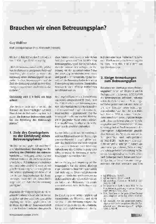 Vorschauseite 1: Brauchen wir einen Betreuungsplan?