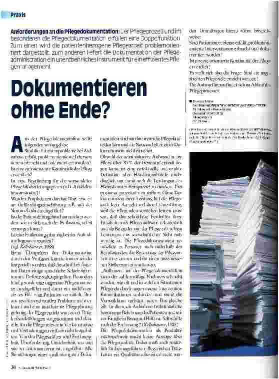 Vorschauseite 1: Dokumentieren ohne Ende?