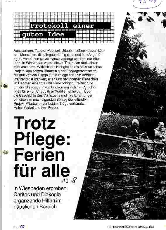 Vorschauseite 1: Trozt Pflege: Ferien für alle