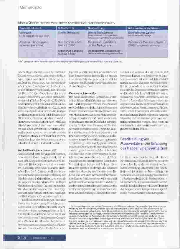 Vorschauseite 4: Verfahren zur Erfassung des HändehygieneverhaltensEine methodische Betrachtung aus verhaltenswissenschaftlicher Perspektive