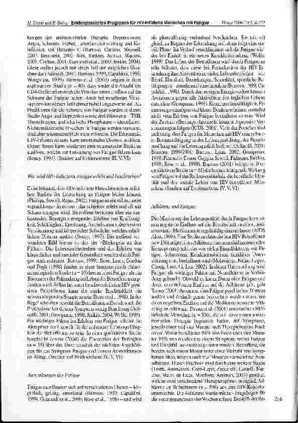 Vorschauseite 3: Ein auf Evidenz basierendes Praxisprogramm zur pflegerischen Betreuung HlV-infizierter Menschen mit Fatigue