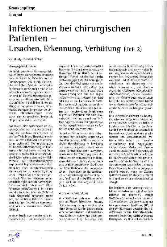 Vorschauseite 1: Infektionen bei chirurgischen Patienten Ursachen, Erkennung, Verhütung Teil 2