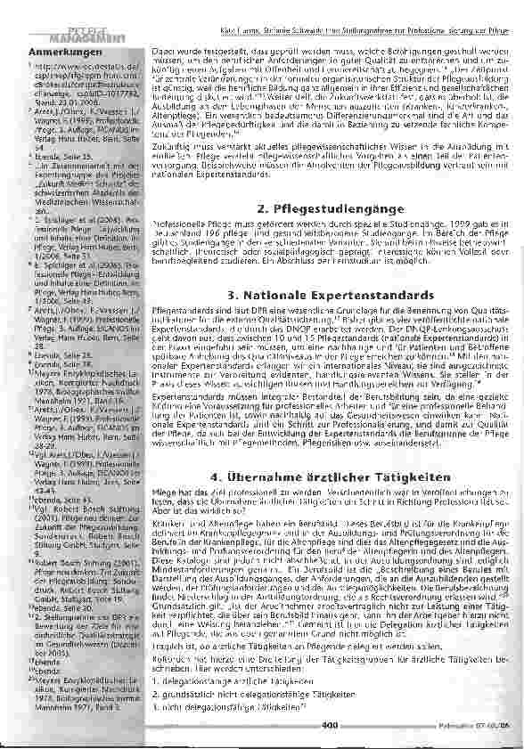 Vorschauseite 3: Eine Stellungnahme zur Professionalisierung der Pflege