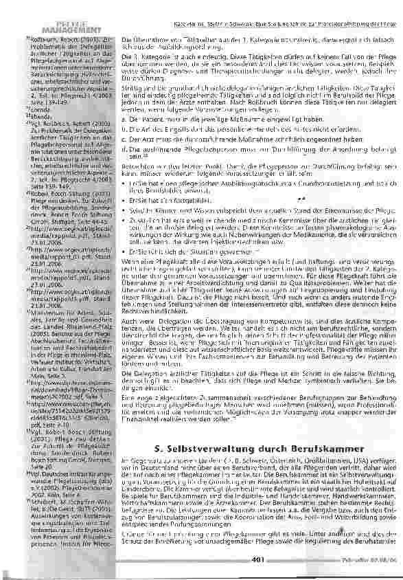 Vorschauseite 4: Eine Stellungnahme zur Professionalisierung der Pflege