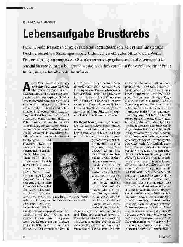 Vorschauseite 1: Lebensaufgabe Brustkrebs