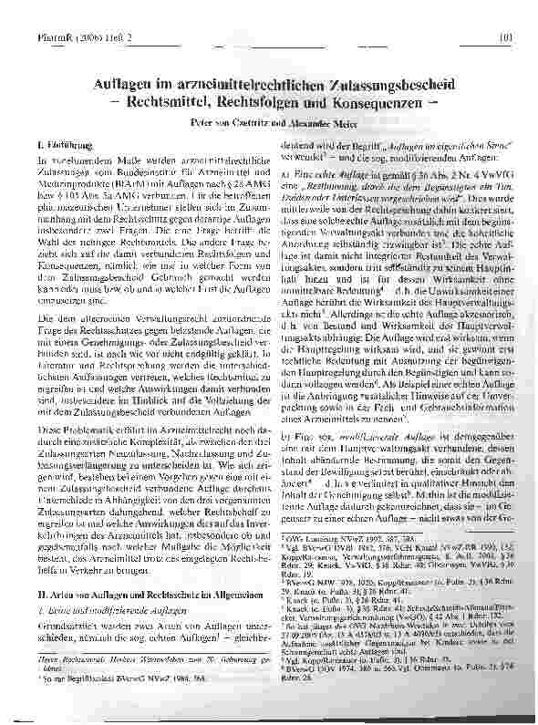 Vorschauseite 1: Auflagen im arzneimittelrechtlichen Zulassungsbescheid - Rechtsmittel, Rechtsfolgen und Konsequenzen -