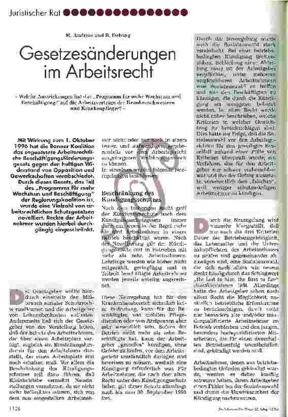 Vorschauseite 1: Gesetzesänderungen im Arbeitsrecht