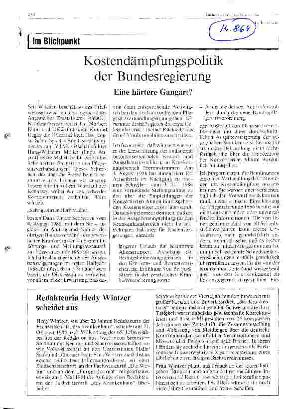 Vorschauseite 1: Die Kostensenkungspolitik der Bundesregierung