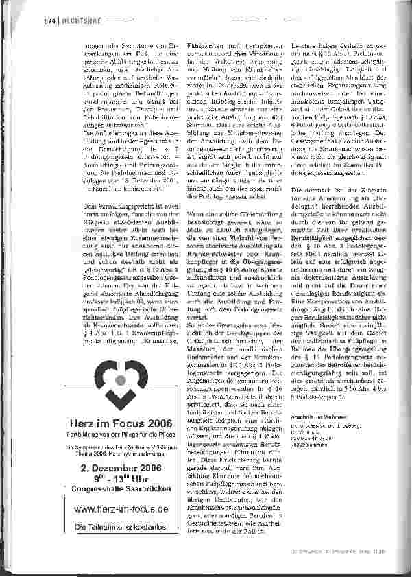 Vorschauseite 3: Medizinische Fußpflege auf Basis einer Ausbildung in der Krankenpflege?