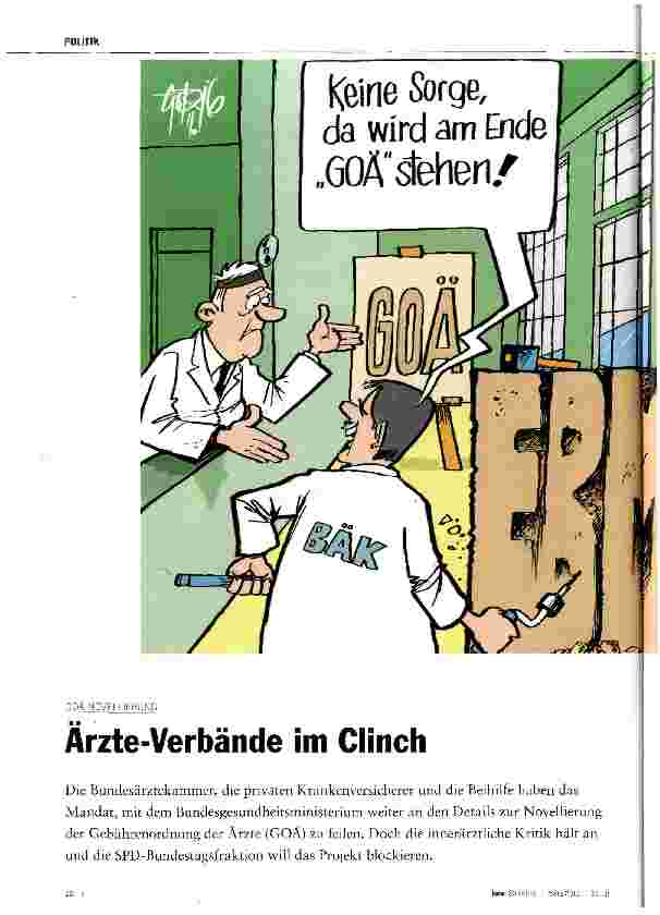 Vorschauseite 1: Arzte-Verbände im Clinch