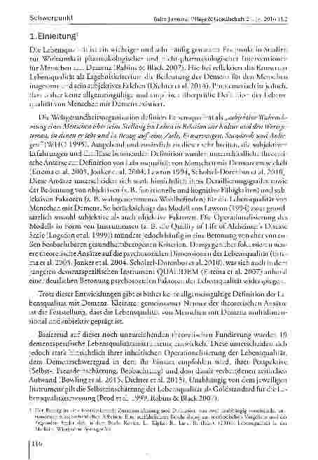 Vorschauseite 3: Das Konzept Lebensqualität von Menschen mit Demenz verstehenZwei Ansätze zur theoretischen Auseinandersetzung