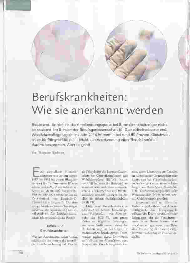 Vorschauseite 1: Berufskrankheiten: Wie sie anerkannt werden