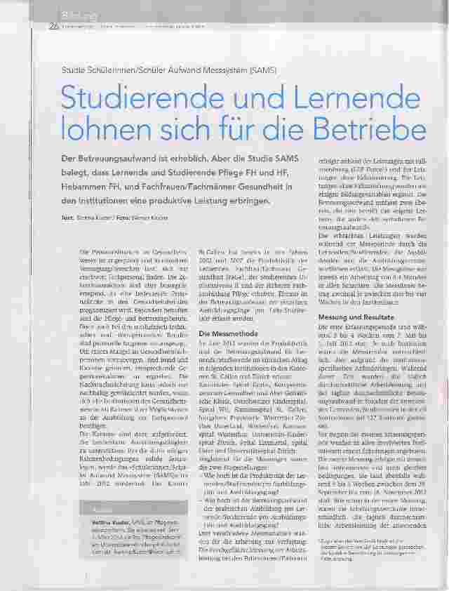 Vorschauseite 1: Studierende und Lernende lohnen sich für die Betriebe