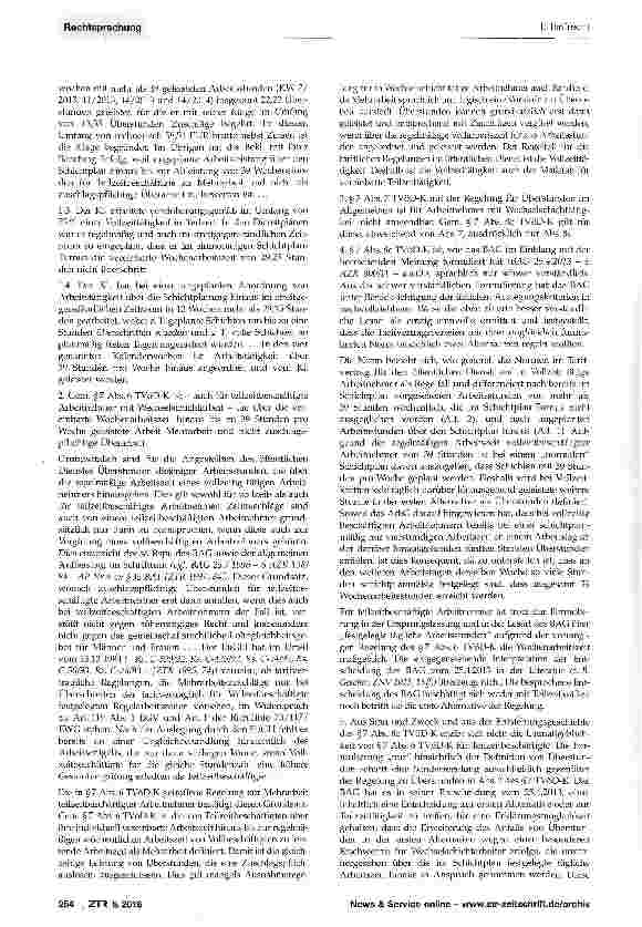 Vorschauseite 3: Überstundenzuschläge für Teilzeitbeschäftigte, die in Wechselschicht arbeiten (TVöD)TVöD-K § 7 Abs. 6, 7, 8 Buchst, c, § 8 Abs. 1