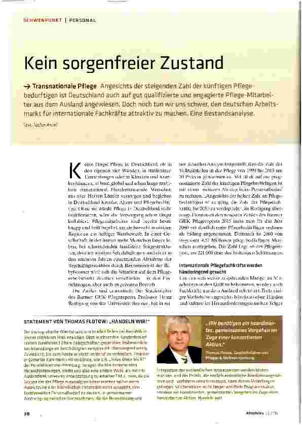 Vorschauseite 1: Kein sorgenfreier Zustand
