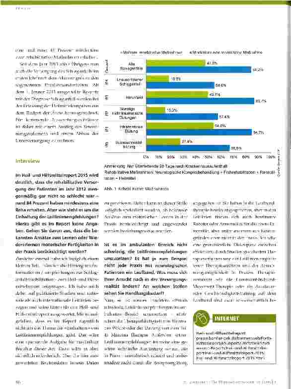 Vorschauseite 3: Heilund Hilfsmittelreport 2015 Neurorehabilitation im Fokus
