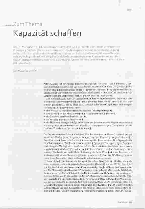 Vorschauseite 1: Kapazität schaffen