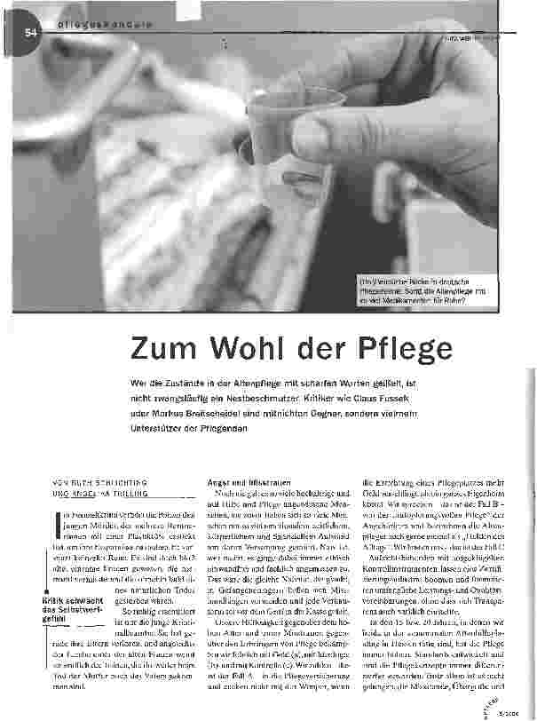 Vorschauseite 1: Zum Wohl der Pflege