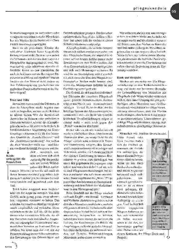 Vorschauseite 2: Zum Wohl der Pflege