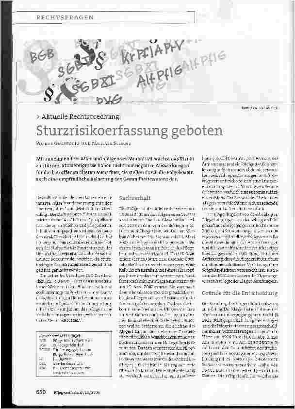 Vorschauseite 1: Sturzrisikoerfassung geboten