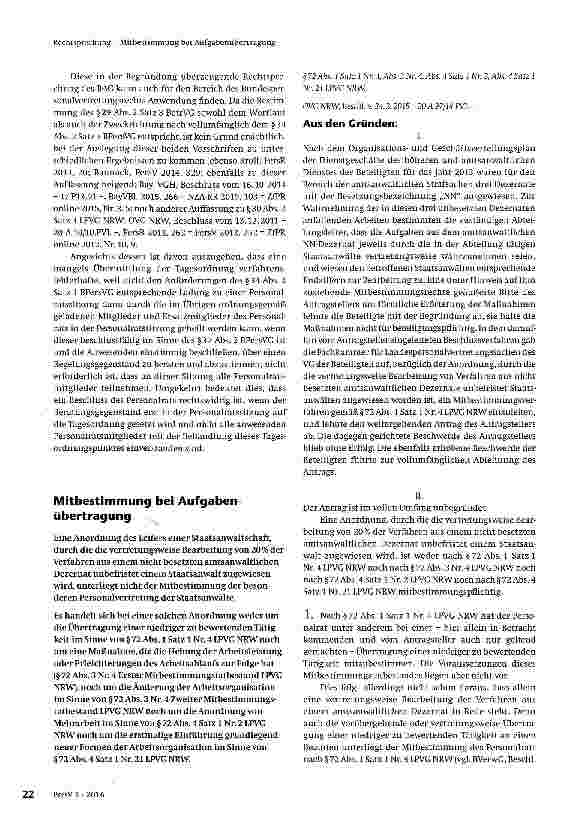 Vorschauseite 1: Mitbestimmung bei Aufgabenübertragung