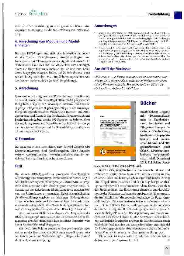 Vorschauseite 2: DKC-Empfehlung für die Weiterbildung zur Praxisanleitung