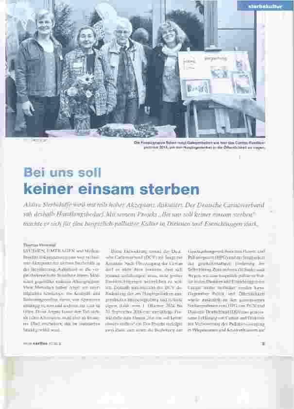Vorschauseite 1: Bei uns soll keiner einsam sterben