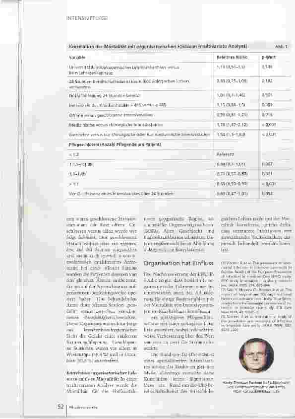 Vorschauseite 3: Hat Stationsorganisation Einfluss auf Mortalität?