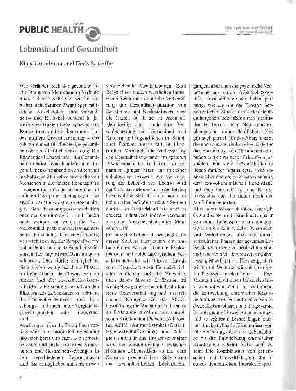 Vorschauseite 1: Lebenslauf und Gesundheit