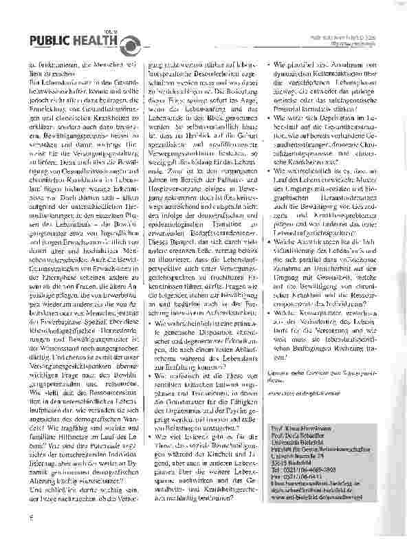 Vorschauseite 3: Lebenslauf und Gesundheit