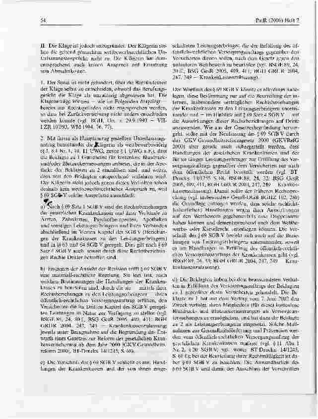 Vorschauseite 4: Keine Beurteilung von Handlungen der Krankenkassen und deren Leistungserbringern nach dem UWG