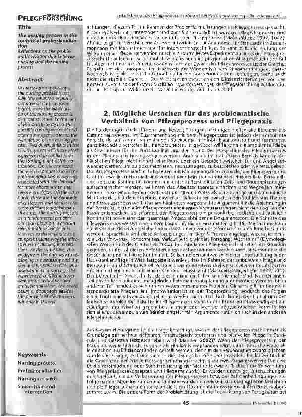 Vorschauseite 2: Der Pflegeprozess im Kontext der Professionalisierung