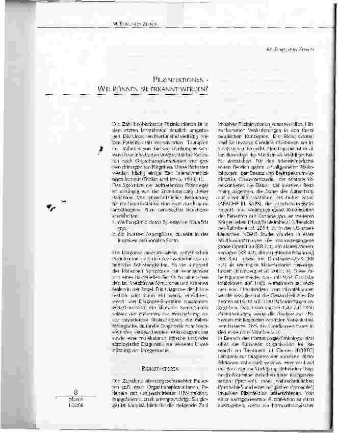 Vorschauseite 1: PILZINFEKTIONEN -WIE KÖNNEN SIE ERKANNT WERDEN?