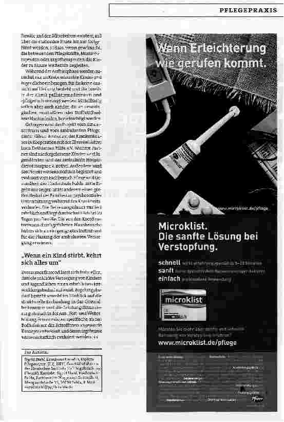 Vorschauseite 4: Palliative Betreuung in der Pädiatrie:Auf Bedürfnisse kindgerecht eingehen