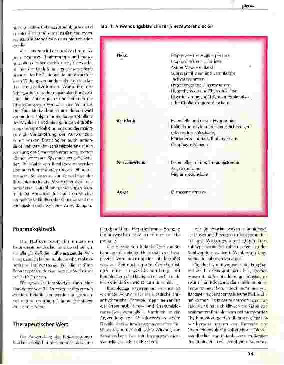 Vorschauseite 2: Aus dem Lexikon der Medikamente Betarezeptorenblocker