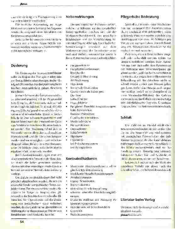 Vorschauseite 3: Aus dem Lexikon der Medikamente Betarezeptorenblocker