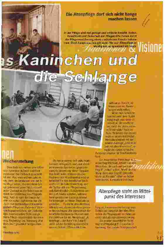 Vorschauseite 1: Das Kaninchen und die Schlange Die Altenpflege darf sich nicht bange machen lassen