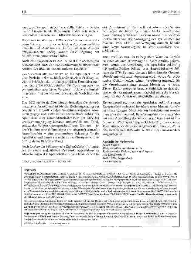 Vorschauseite 2: Verspätetes Einreichen von Rezepten ist kein Grund zur Retaxation