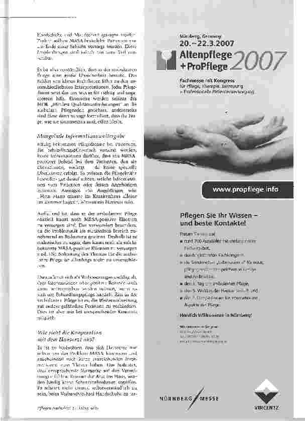 Vorschauseite 2: MRSA in der ambulanten Pflege