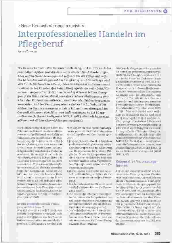 Vorschauseite 1: Interprofessionelles Handeln im Pflegeberuf