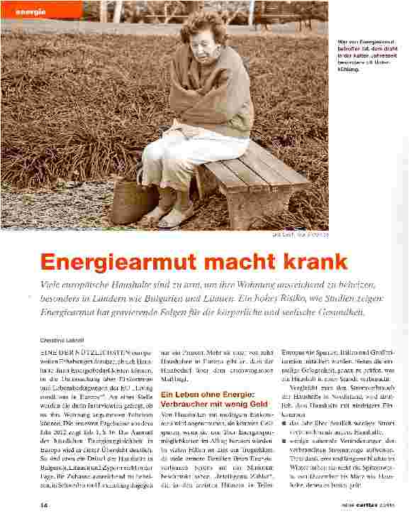 Vorschauseite 1: Energiearmut macht krank